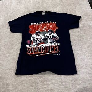 Vintage 90s Denver Broncos Super Bowl Champions Tee 1998 Back to Back Tultex L